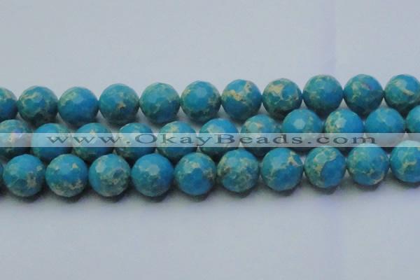 CDE2553 15.5 inches 22mm faceted round dyed sea sediment jasper beads