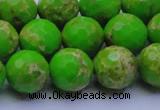 CDE2556 15.5 inches 14mm faceted round dyed sea sediment jasper beads