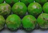 CDE2558 15.5 inches 18mm faceted round dyed sea sediment jasper beads