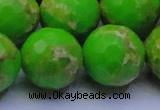 CDE2561 15.5 inches 24mm faceted round dyed sea sediment jasper beads