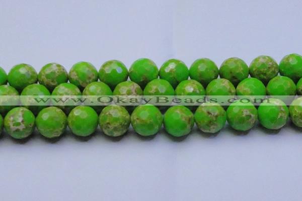 CDE2561 15.5 inches 24mm faceted round dyed sea sediment jasper beads