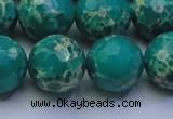 CDE2566 15.5 inches 18mm faceted round dyed sea sediment jasper beads