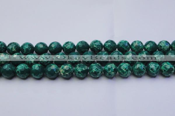 CDE2571 15.5 inches 14mm faceted round dyed sea sediment jasper beads