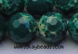 CDE2574 15.5 inches 20mm faceted round dyed sea sediment jasper beads