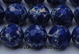 CDE2579 15.5 inches 14mm faceted round dyed sea sediment jasper beads