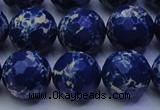 CDE2580 15.5 inches 16mm faceted round dyed sea sediment jasper beads