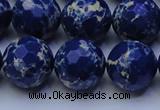 CDE2581 15.5 inches 18mm faceted round dyed sea sediment jasper beads