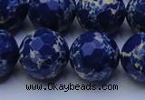 CDE2582 15.5 inches 20mm faceted round dyed sea sediment jasper beads