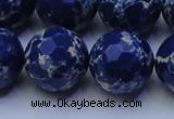 CDE2583 15.5 inches 22mm faceted round dyed sea sediment jasper beads