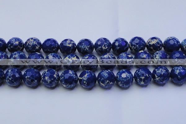 CDE2583 15.5 inches 22mm faceted round dyed sea sediment jasper beads