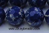 CDE2584 15.5 inches 24mm faceted round dyed sea sediment jasper beads