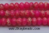 CDE2608 15.5 inches 5*8mm rondelle dyed sea sediment jasper beads