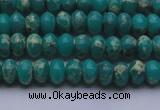 CDE2664 15.5 inches 5*8mm rondelle dyed sea sediment jasper beads