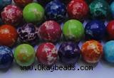 CDE2690 15.5 inches 8mm round mixed color sea sediment jasper beads