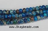 CDE274 15.5 inches 4*6mm rondelle dyed sea sediment jasper beads