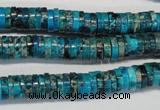 CDE276 15.5 inches 2*8mm heishi dyed sea sediment jasper beads