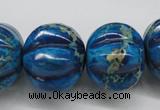 CDE297 15.5 inches 19*23mm pumpkin dyed sea sediment jasper beads