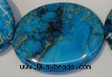 CDE321 15.5 inches 40*50mm oval dyed sea sediment jasper beads