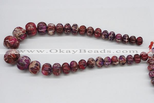 CDE35 15.5 inches multi sizes pumpkin dyed sea sediment jasper beads