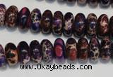 CDE372 15.5 inches 6*12mm rondelle dyed sea sediment jasper beads