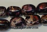 CDE395 15.5 inches 12*16mm nugget dyed sea sediment jasper beads