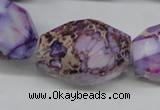 CDE40 15.5 inches 20*30mm faceted nuggets dyed sea sediment jasper beads