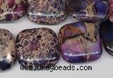 CDE428 15.5 inches 20*20mm square dyed sea sediment jasper beads