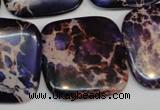 CDE430 15.5 inches 30*30mm square dyed sea sediment jasper beads