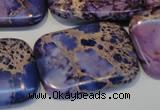 CDE442 15.5 inches 25*35mm rectangle dyed sea sediment jasper beads