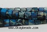 CDE52 15.5 inches 6*6mm cube dyed sea sediment jasper beads wholesale