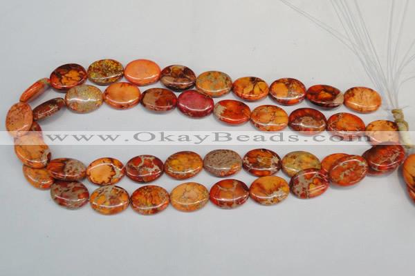 CDE532 15.5 inches 15*20mm oval dyed sea sediment jasper beads