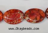 CDE533 15.5 inches 18*25mm oval dyed sea sediment jasper beads