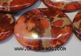 CDE536 15.5 inches 30*40mm oval dyed sea sediment jasper beads