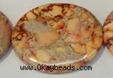 CDE537 15.5 inches 35*45mm oval dyed sea sediment jasper beads