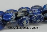 CDE58 15.5 inches 12*16mm oval dyed sea sediment jasper beads