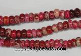 CDE584 15.5 inches 3*6mm rondelle dyed sea sediment jasper beads