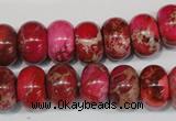 CDE588 15.5 inches 9*14mm rondelle dyed sea sediment jasper beads