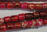 CDE595 15.5 inches 8*8mm tube dyed sea sediment jasper beads