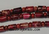 CDE597 15.5 inches 3*6mm rondelle 6*9mm tube dyed sea sediment jasper beads