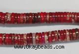 CDE601 15.5 inches 2*8mm heishi dyed sea sediment jasper beads