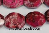 CDE615 15.5 inches 18*24mm faceted nugget dyed sea sediment jasper beads