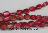 CDE641 15.5 inches 6*8mm oval dyed sea sediment jasper beads