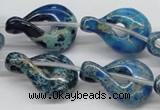 CDE66 15.5 inches 20*30mm petal shaped dyed sea sediment jasper beads