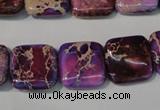 CDE717 15.5 inches 16*16mm square dyed sea sediment jasper beads