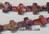 CDE722 15.5 inches 12*16mm cross dyed sea sediment jasper beads