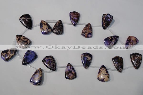 CDE724 Top-drilled 16*24mm flat teardrop dyed sea sediment jasper beads