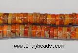 CDE734 15.5 inches 3*8mm heishi dyed sea sediment jasper beads