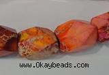 CDE747 15.5 inches 13*18mm faceted nuggets dyed sea sediment jasper beads