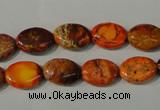 CDE750 15.5 inches 12*14mm oval dyed sea sediment jasper beads