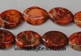 CDE751 15.5 inches 13*18mm oval dyed sea sediment jasper beads